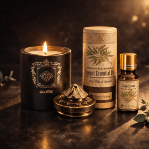 Nến thơm nghệ thuật Nón Lá tặng tinh dầu tràm ( Trị giá 105K )