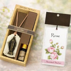 Bộ đá thơm treo xe Mẹ Maria tặng túi thơm Rose ( Trị giá 65K )