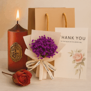 Nến thơm Cameo tặng Hoa Khô + Thiệp + Túi Đựng ( Trị giá 75K )