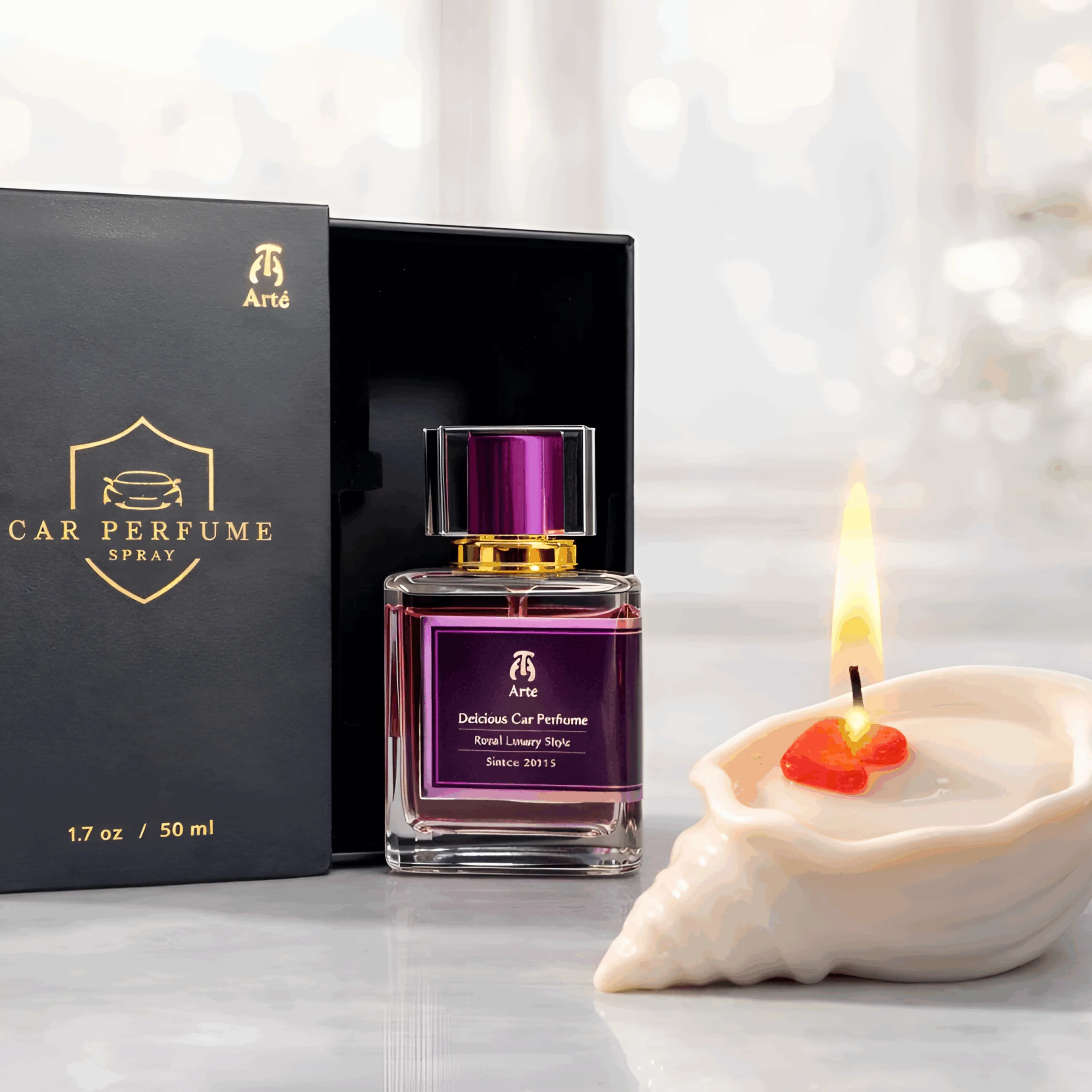 Nước hoa ô tô Dulcet Arté tặng nến thơm vỏ ốc ( Trị giá 97K )