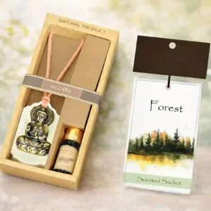 Bộ đá thơm treo xe Tượng Phật tặng túi thơm Forest ( Trị giá 65K )
